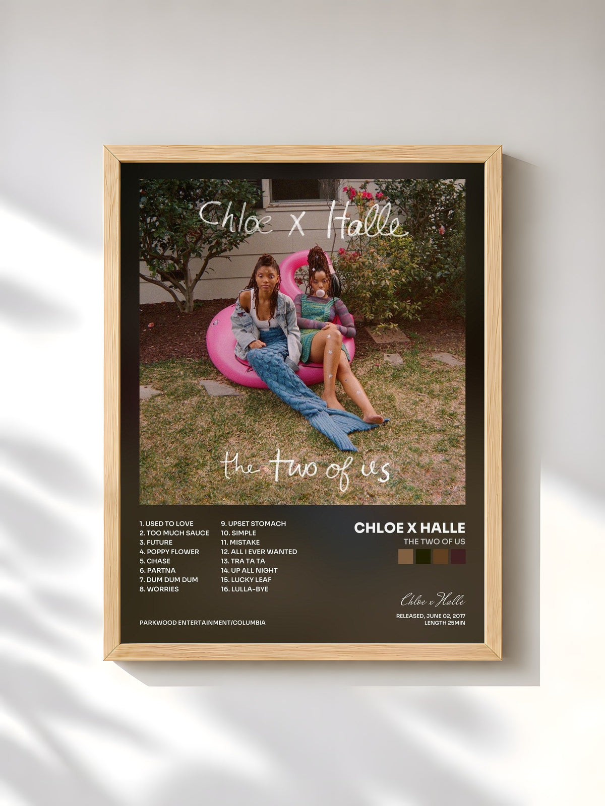 #bois Tableau de l'album The Two of Us de Chloe x Halle, cadre en bois brut, imprimé et encadré en France