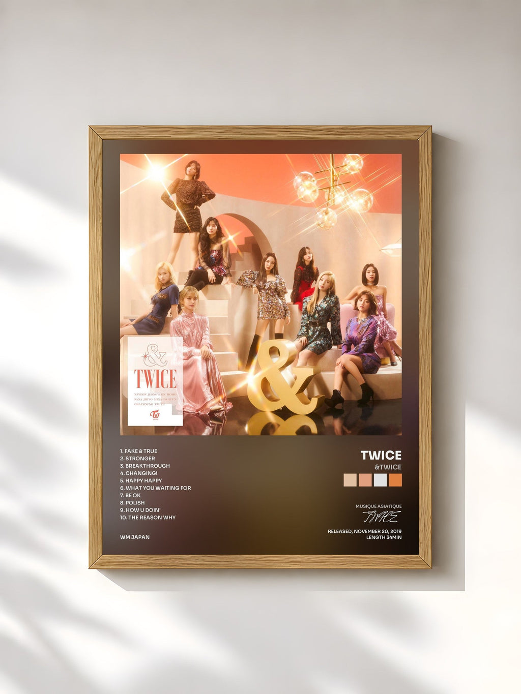 #bois Tableau de l'album #TWICE de TWICE, cadre en bois brut, imprimé et encadré en France