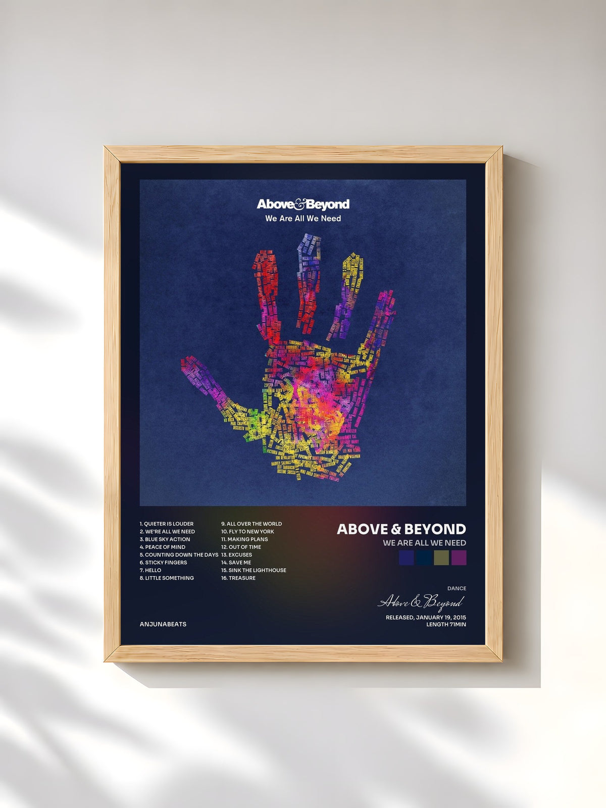 #bois Tableau de l'album We Are All We Need de Above & Beyond, cadre en bois brut, imprimé et encadré en France