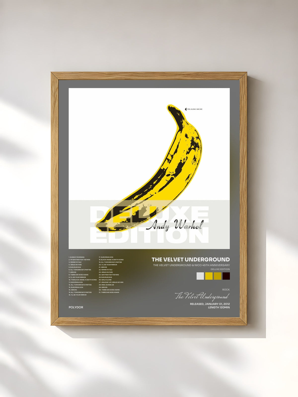 #bois Tableau de l'album The Velvet Underground & Nico 45th Anniversary (Deluxe Edition) de The Velvet Underground, cadre en bois brut, imprimé et encadré en France