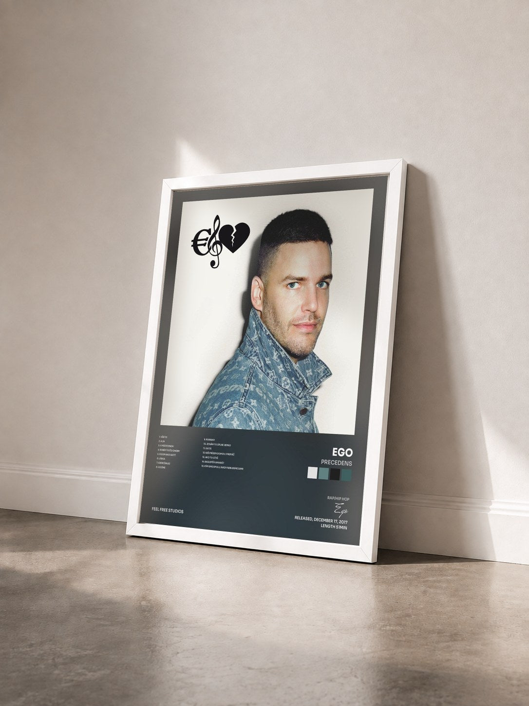 #blanc Tableau de l'album Precedens de Ego vu de trois quarts, cadre blanc