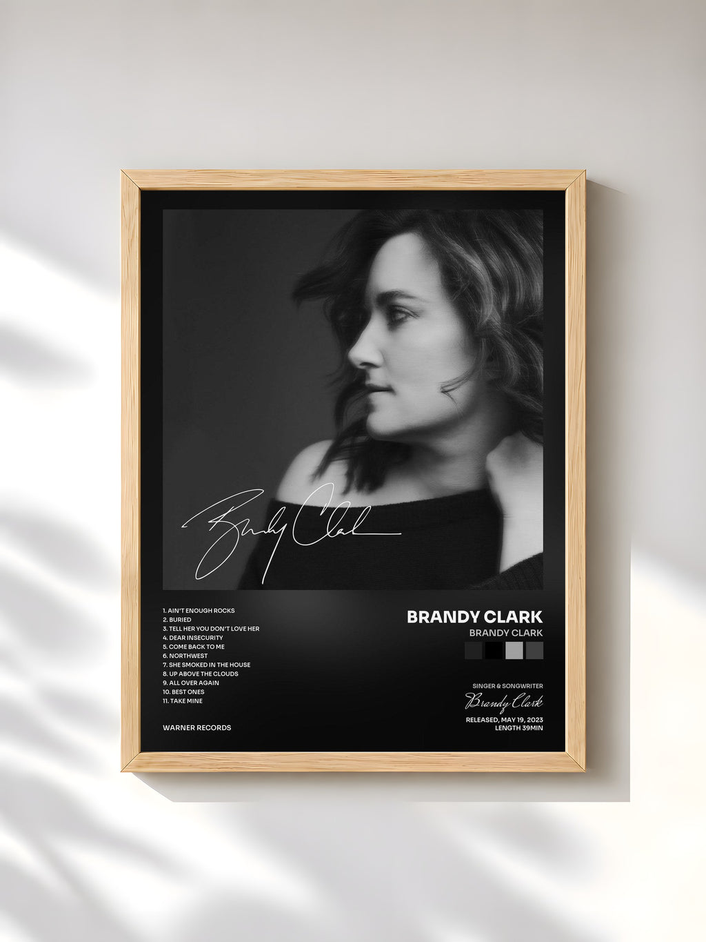 #bois Tableau de l'album Brandy Clark de Brandy Clark, cadre en bois brut, imprimé et encadré en France
