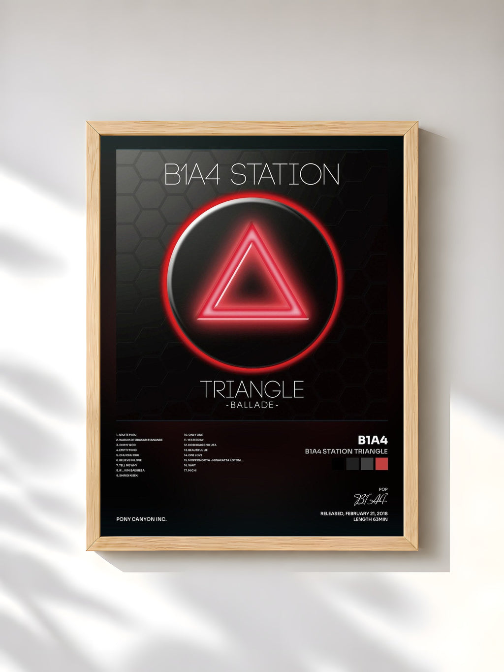#bois Tableau de l'album B1A4 Station Triangle de B1A4, cadre en bois brut, imprimé et encadré en France