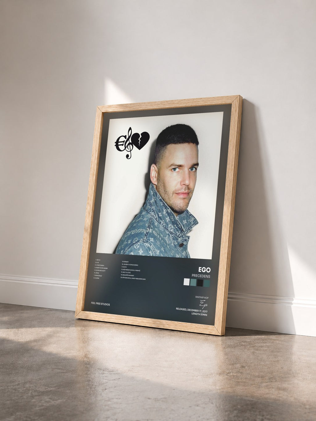 #bois Tableau de l'album Precedens de Ego vu de trois quarts, cadre en bois brut