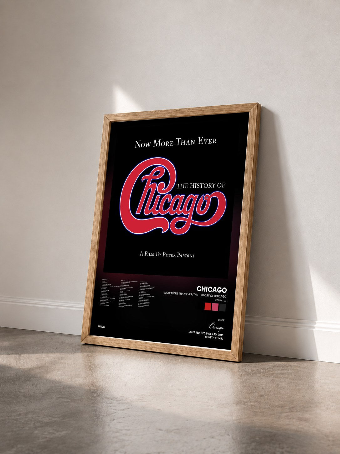 #bois Tableau de l'album Now More Than Ever: The History of Chicago (Remaster) de Chicago vu de trois quarts, cadre en bois brut
