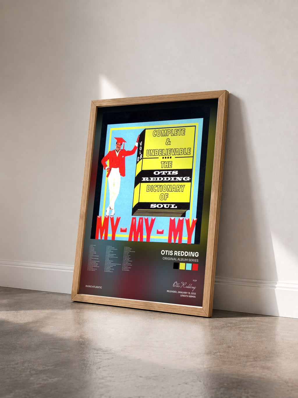 #bois Tableau de l'album Original Album Series de Otis Redding vu de trois quarts, cadre en bois brut