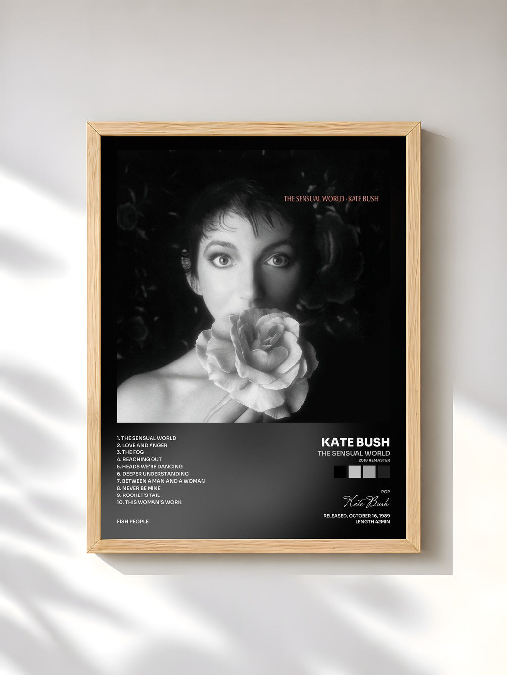 #bois Tableau de l'album The Sensual World (2018 Remaster) de Kate Bush, cadre en bois brut, imprimé et encadré en France