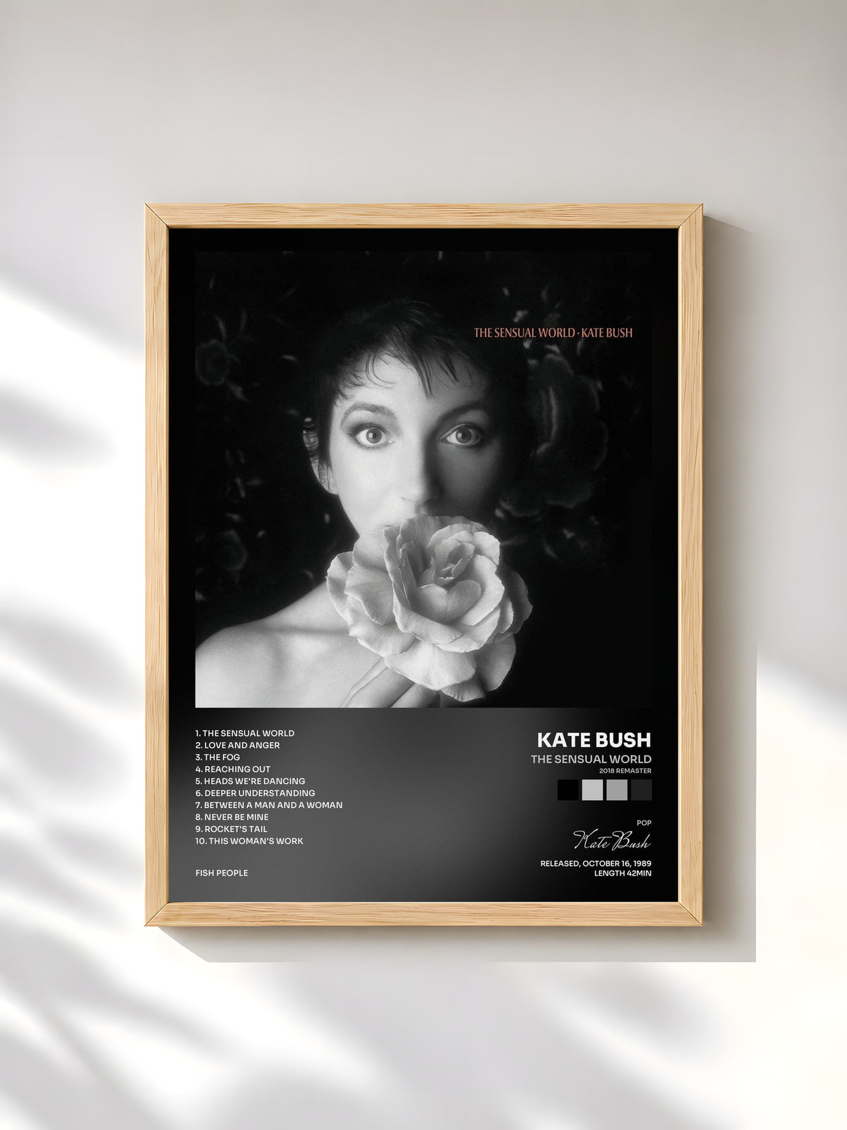 #bois Tableau de l'album The Sensual World (2018 Remaster) de Kate Bush, cadre en bois brut, imprimé et encadré en France