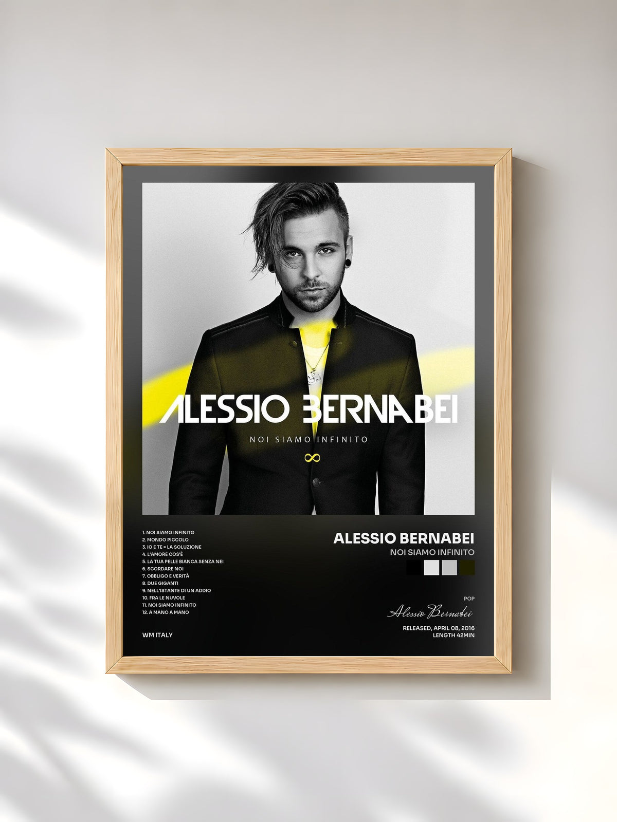 #bois Tableau de l'album Noi siamo infinito de Alessio Bernabei, cadre en bois brut, imprimé et encadré en France