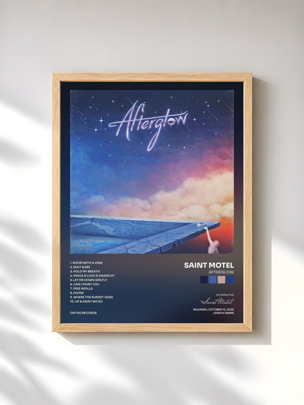 #bois Tableau de l'album Afterglow de Saint Motel, cadre en bois brut, imprimé et encadré en France