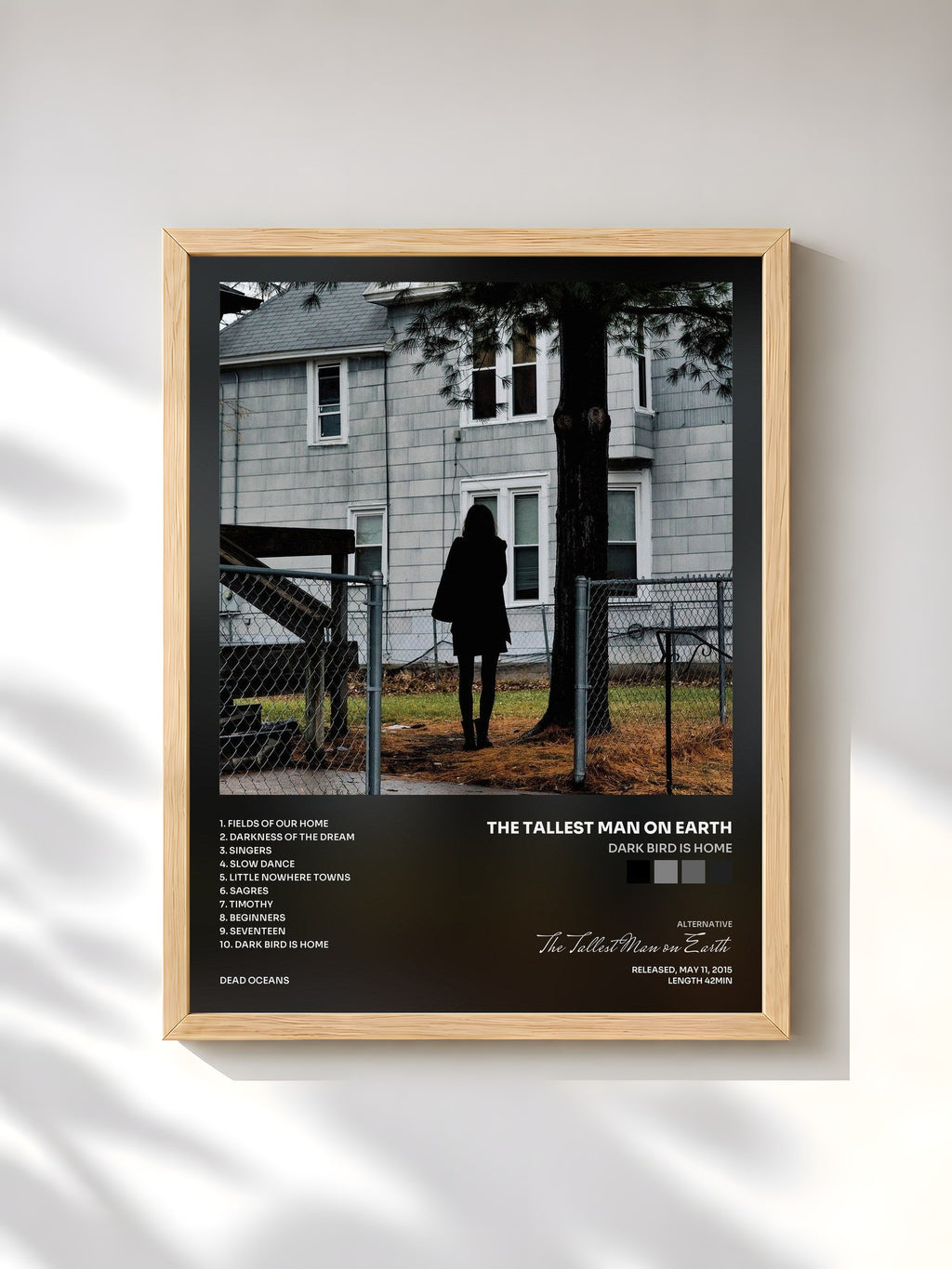 #bois Tableau de l'album Dark Bird Is Home de The Tallest Man on Earth, cadre en bois brut, imprimé et encadré en France