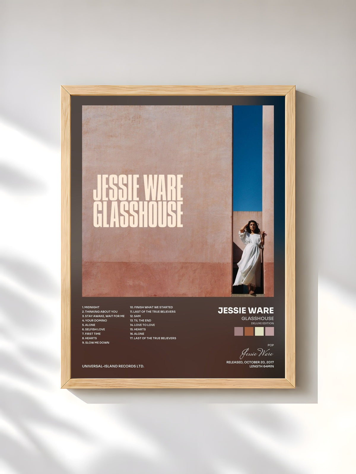 #bois Tableau de l'album Glasshouse (Deluxe Edition) de Jessie Ware, cadre en bois brut, imprimé et encadré en France