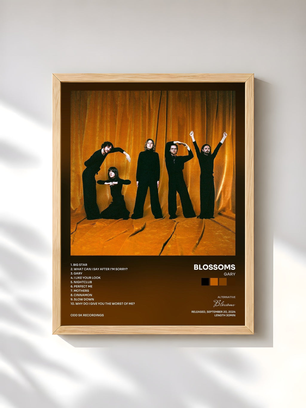 #bois Tableau de l'album Gary de Blossoms, cadre en bois brut, imprimé et encadré en France