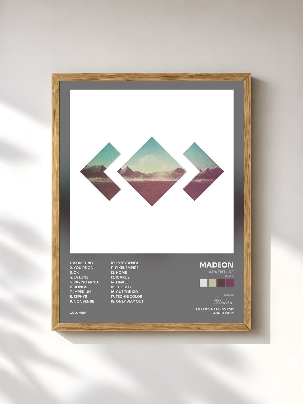 #bois Tableau de l'album Adventure (Deluxe) de Madeon, cadre en bois brut, imprimé et encadré en France