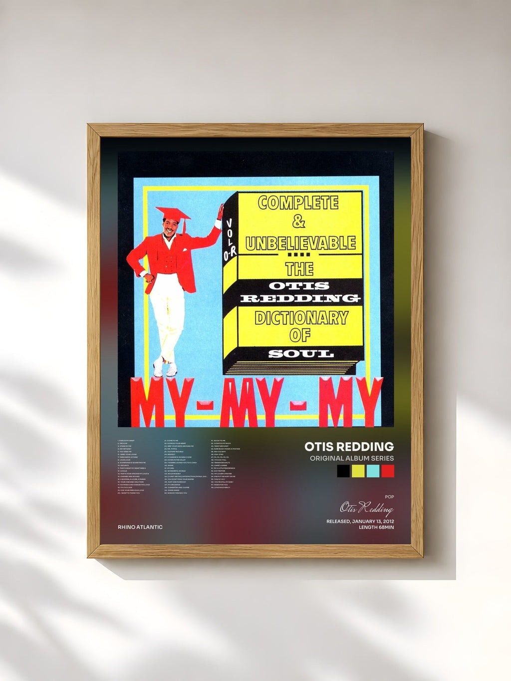 #bois Tableau de l'album Original Album Series de Otis Redding, cadre en bois brut, imprimé et encadré en France