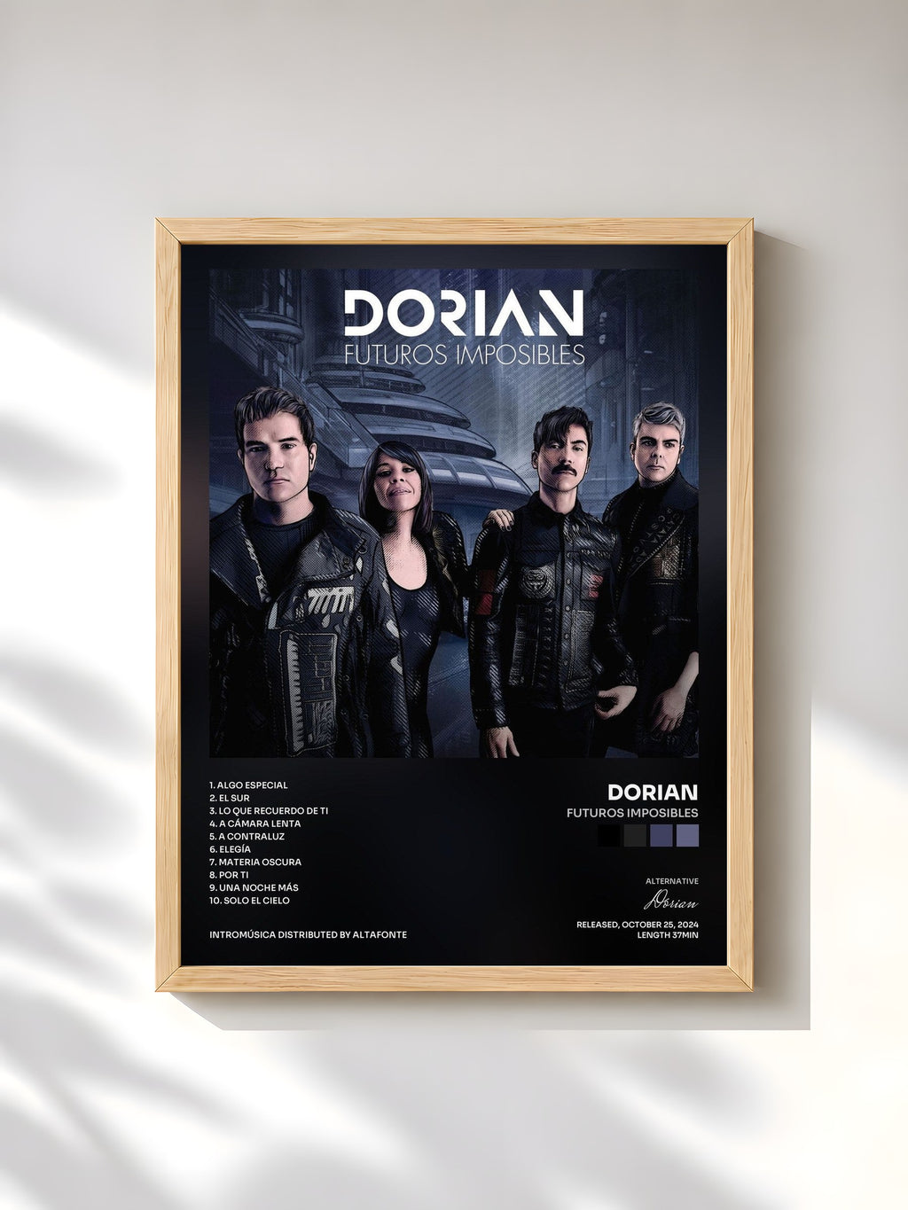 #bois Tableau de l'album Futuros Imposibles de Dorian, cadre en bois brut, imprimé et encadré en France