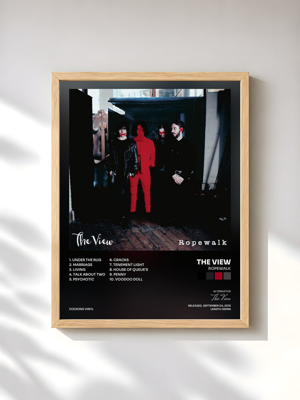#bois Tableau de l'album Ropewalk de The View, cadre en bois brut, imprimé et encadré en France