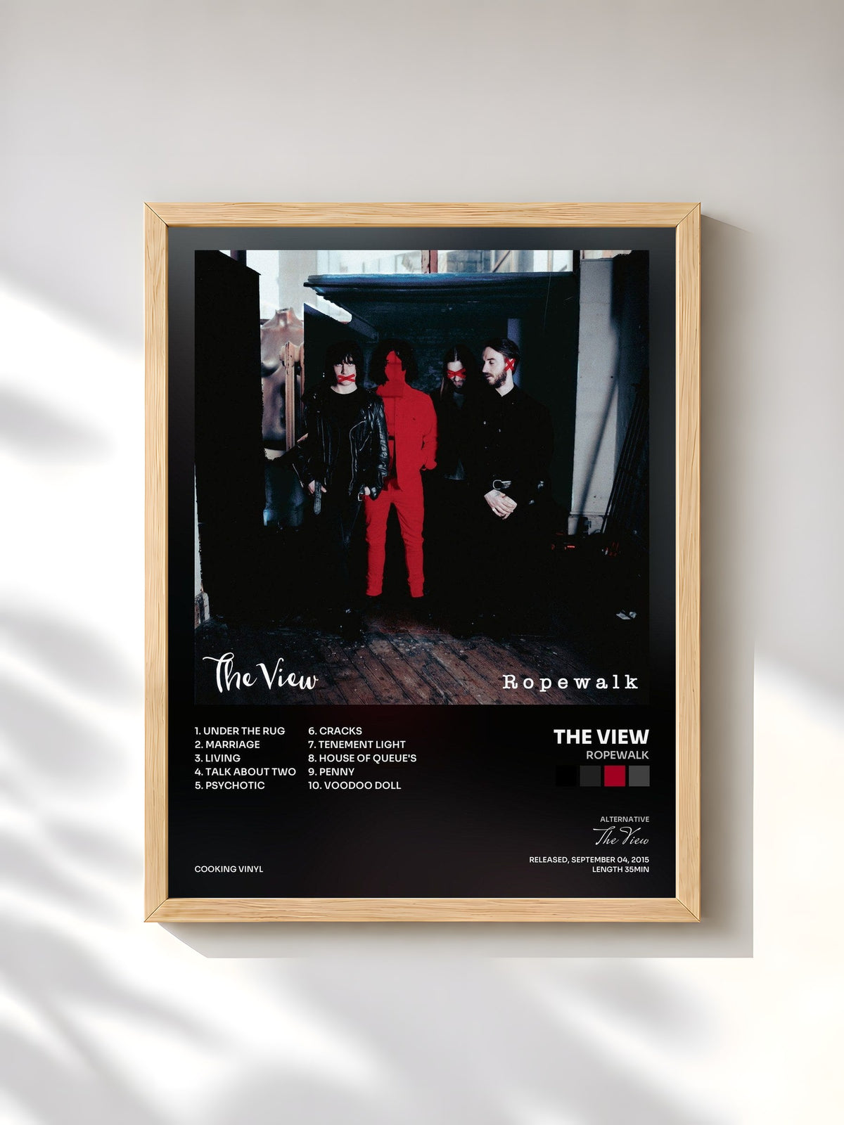 #bois Tableau de l'album Ropewalk de The View, cadre en bois brut, imprimé et encadré en France
