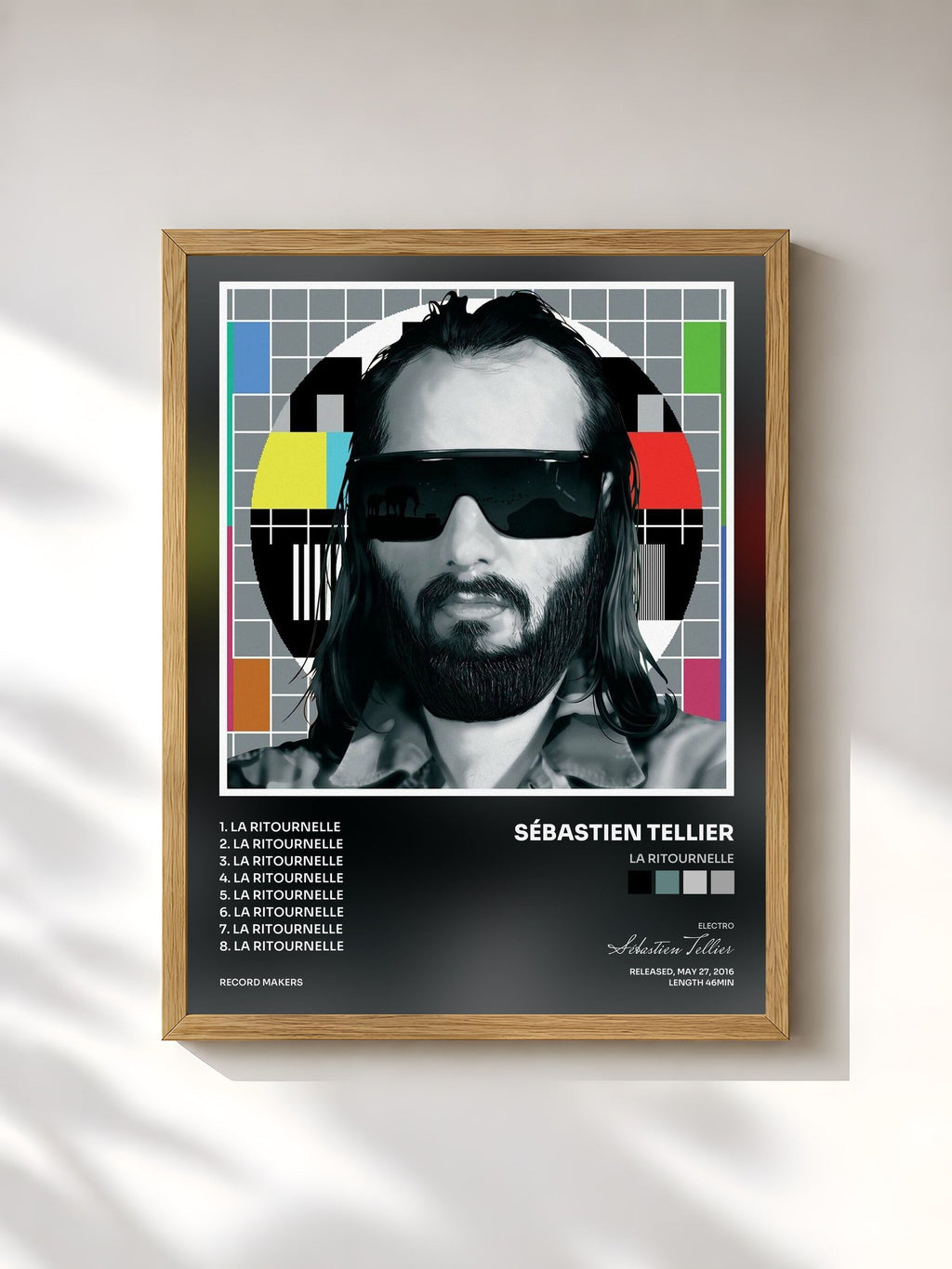 #bois Tableau de l'album La ritournelle de Sébastien Tellier, cadre en bois brut, imprimé et encadré en France