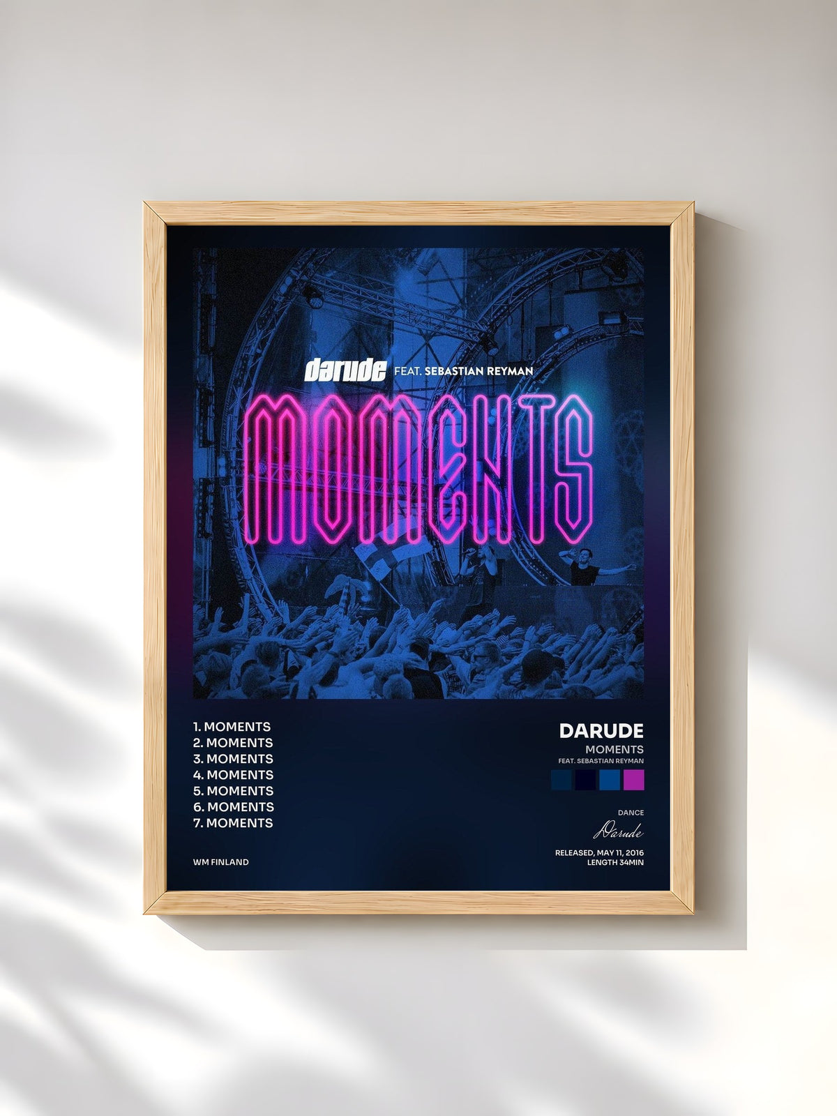 #bois Tableau de l'album Moments (feat. Sebastian Reyman) de Darude, cadre en bois brut, imprimé et encadré en France