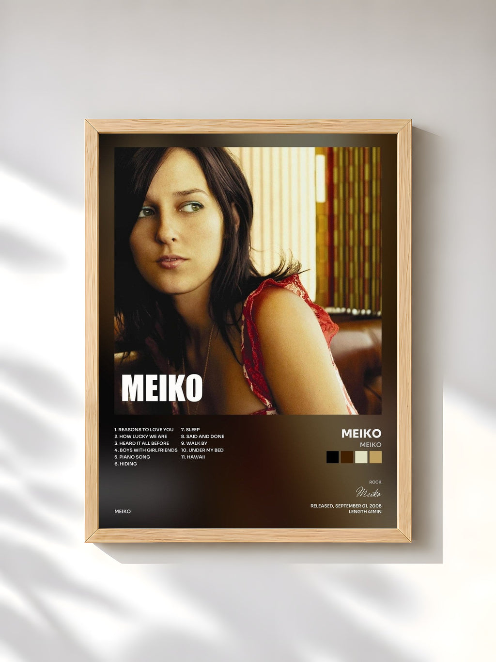 #bois Tableau de l'album Meiko de Meiko, cadre en bois brut, imprimé et encadré en France