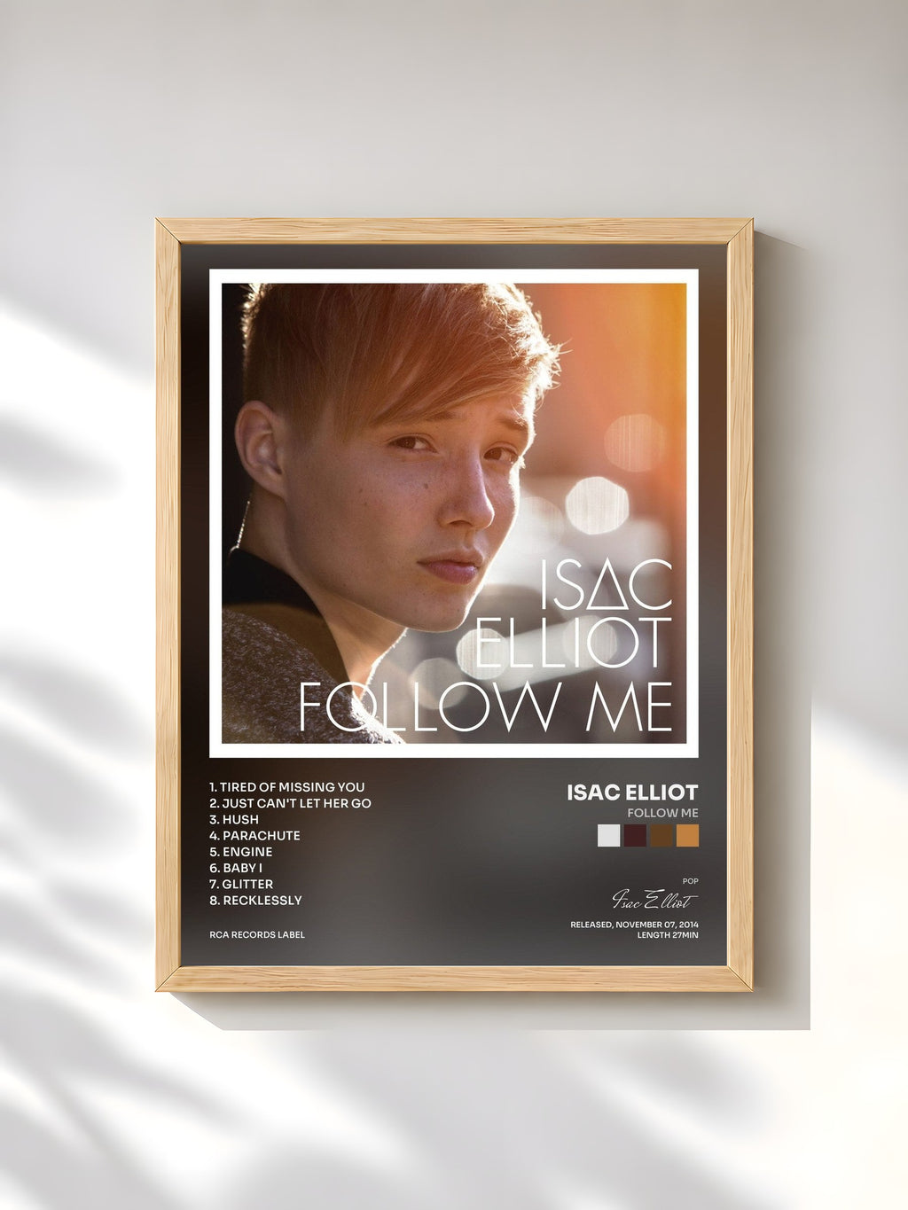 #bois Tableau de l'album Follow Me de Isac Elliot, cadre en bois brut, imprimé et encadré en France