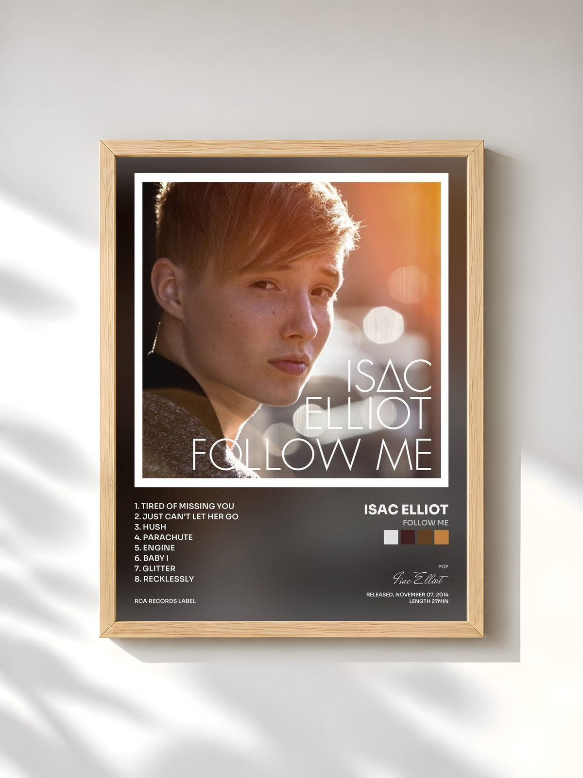 #bois Tableau de l'album Follow Me de Isac Elliot, cadre en bois brut, imprimé et encadré en France
