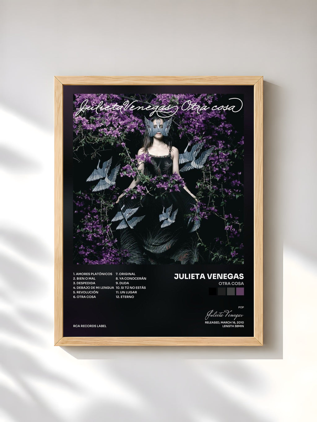 #bois Tableau de l'album Otra Cosa de Julieta Venegas, cadre en bois brut, imprimé et encadré en France