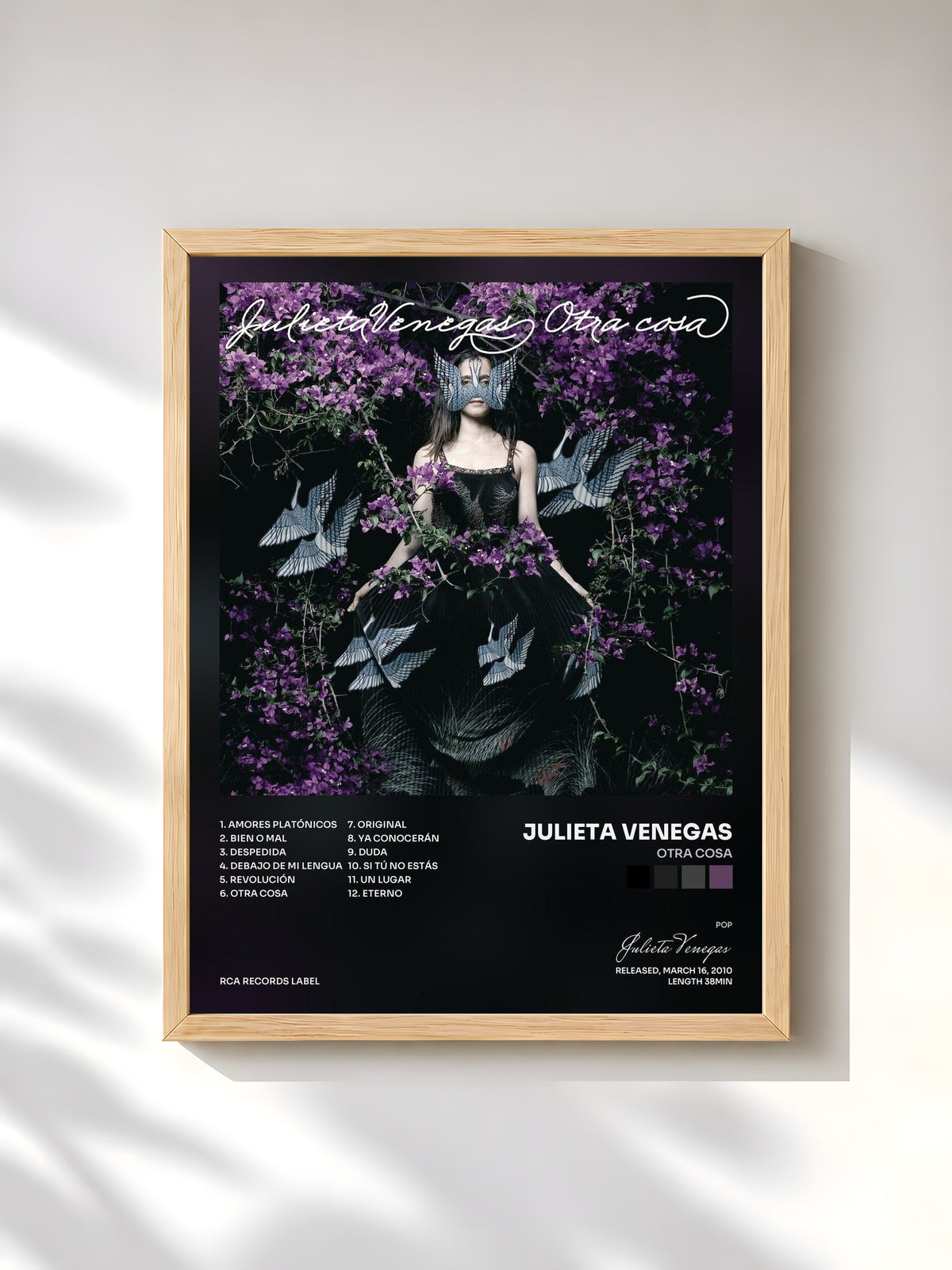 #bois Tableau de l'album Otra Cosa de Julieta Venegas, cadre en bois brut, imprimé et encadré en France