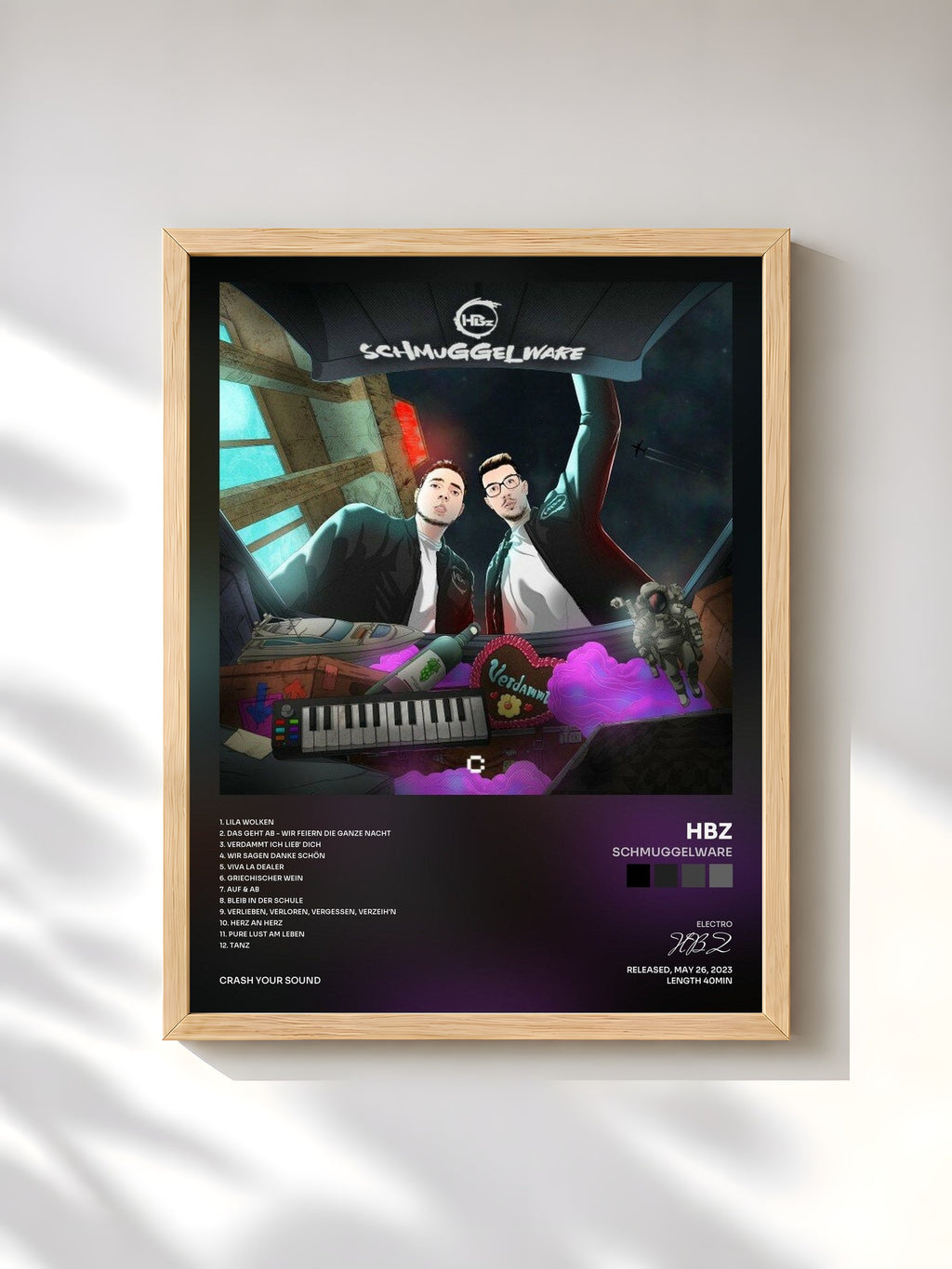 #bois Tableau de l'album Schmuggelware de HBZ, cadre en bois brut, imprimé et encadré en France