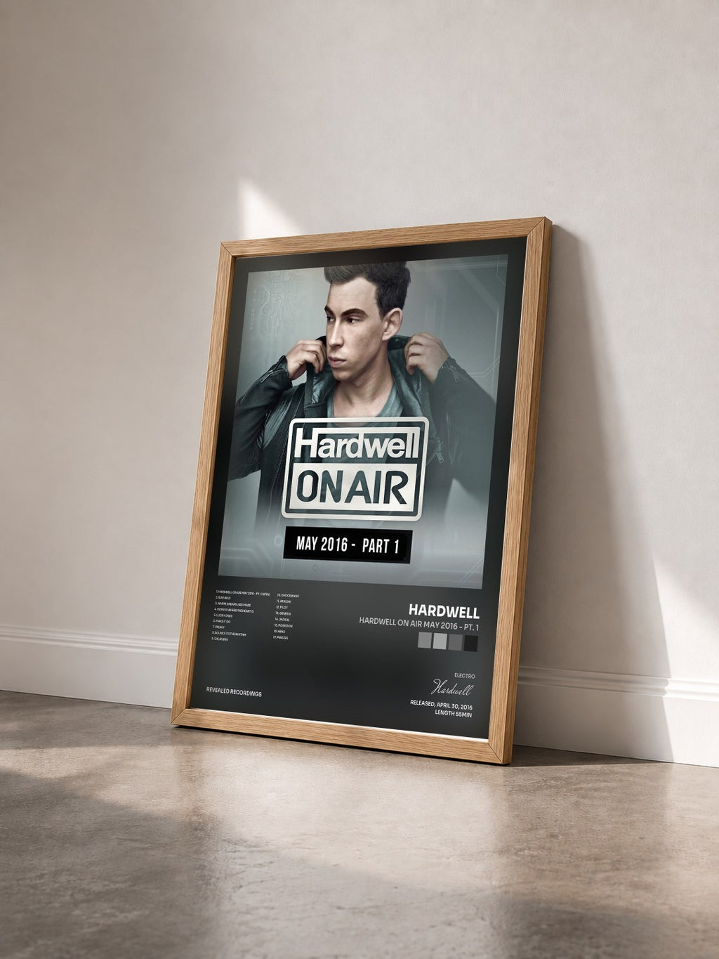 #bois Tableau de l'album Hardwell On Air May 2016 - Pt. 1 de Hardwell vu de trois quarts, cadre en bois brut