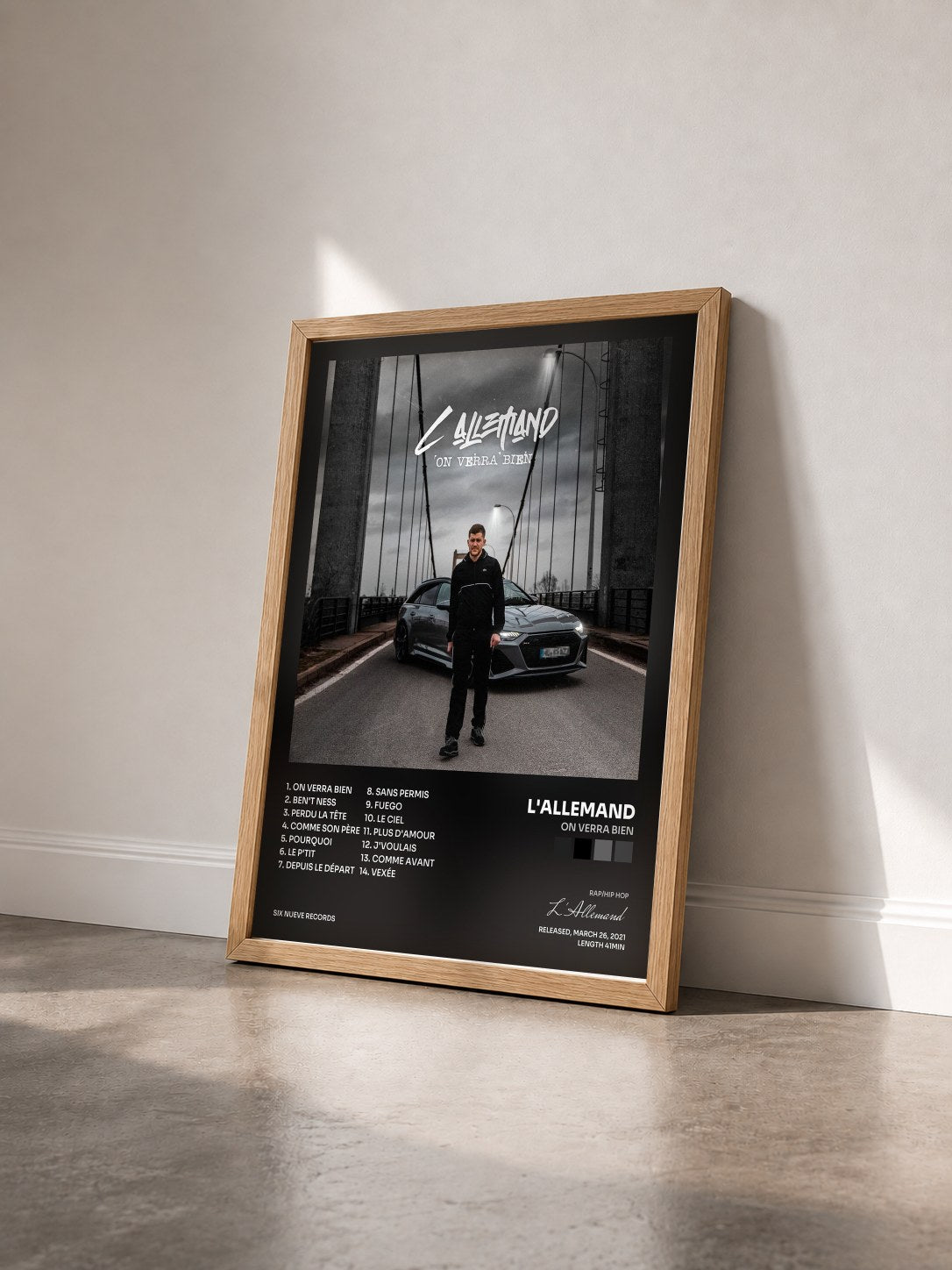 #bois Tableau de l'album On verra bien de L'Allemand vu de trois quarts, cadre en bois brut