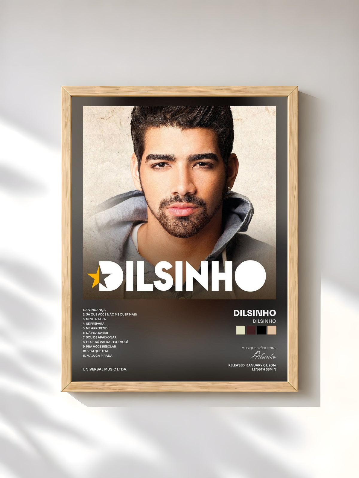 #bois Tableau de l'album Dilsinho de Dilsinho, cadre en bois brut, imprimé et encadré en France