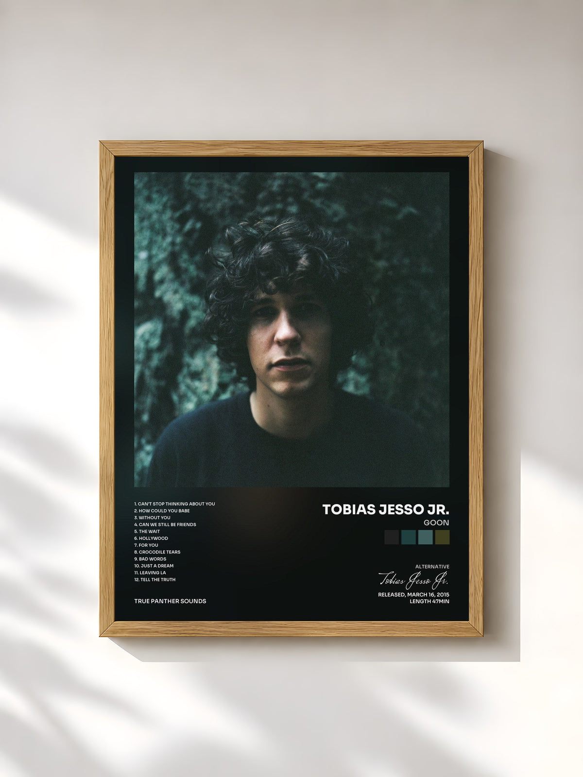 #bois Tableau de l'album Goon de Tobias Jesso Jr., cadre en bois brut, imprimé et encadré en France
