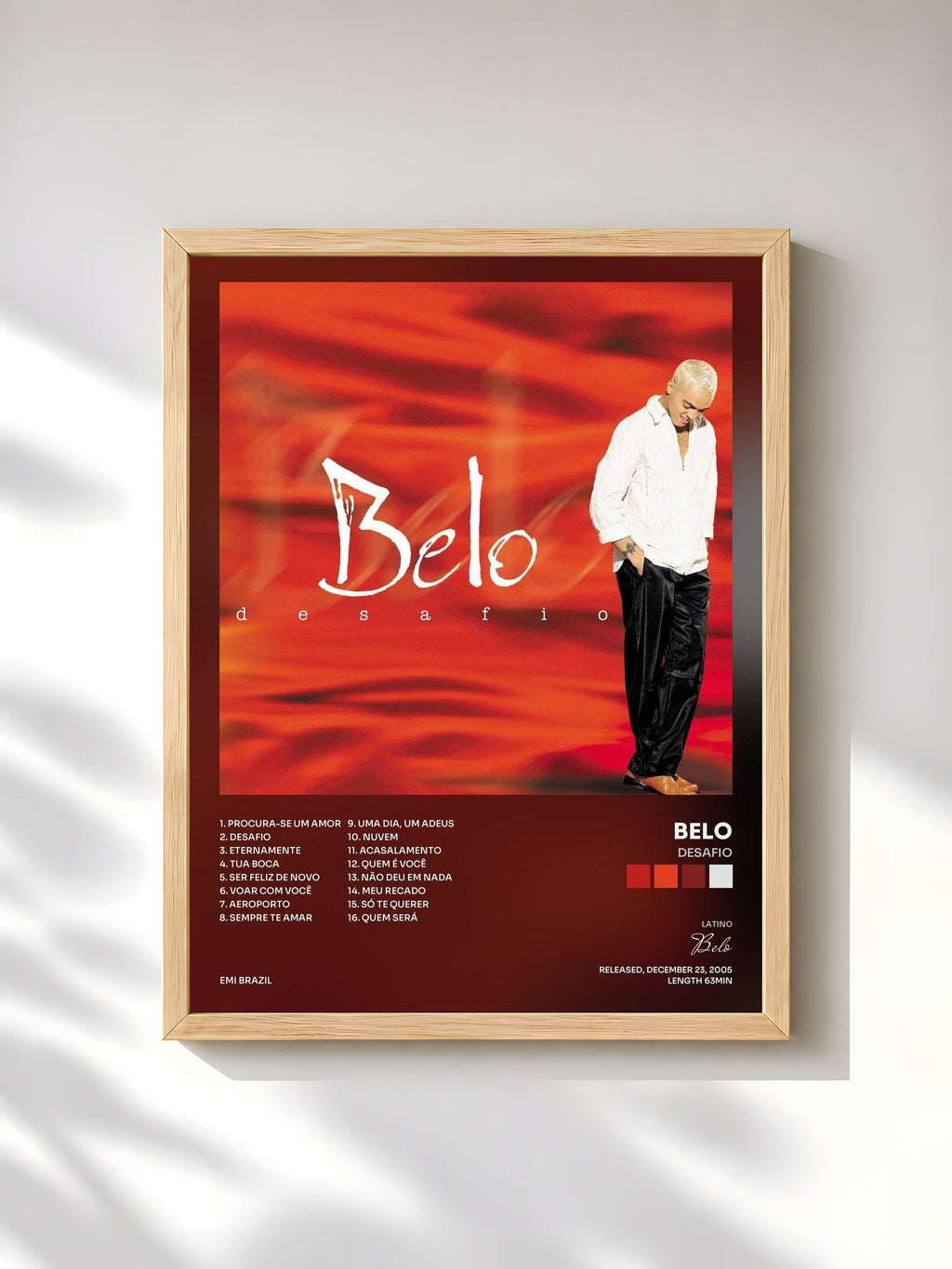 #bois Tableau de l'album Desafio de Belo, cadre en bois brut, imprimé et encadré en France