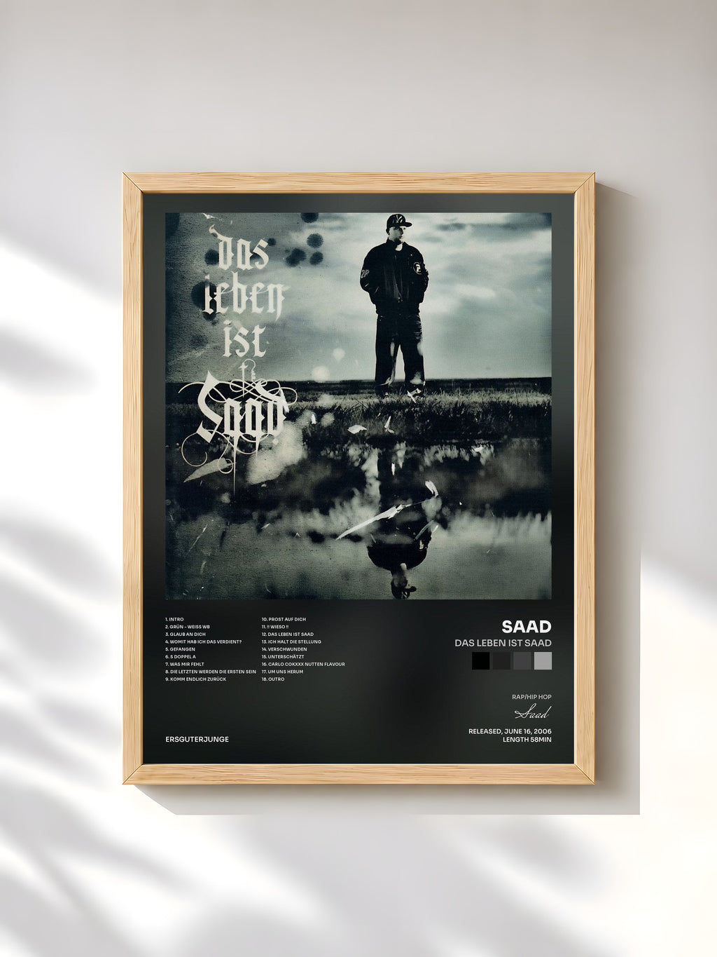 #bois Tableau de l'album Das Leben ist Saad de Saad, cadre en bois brut, imprimé et encadré en France