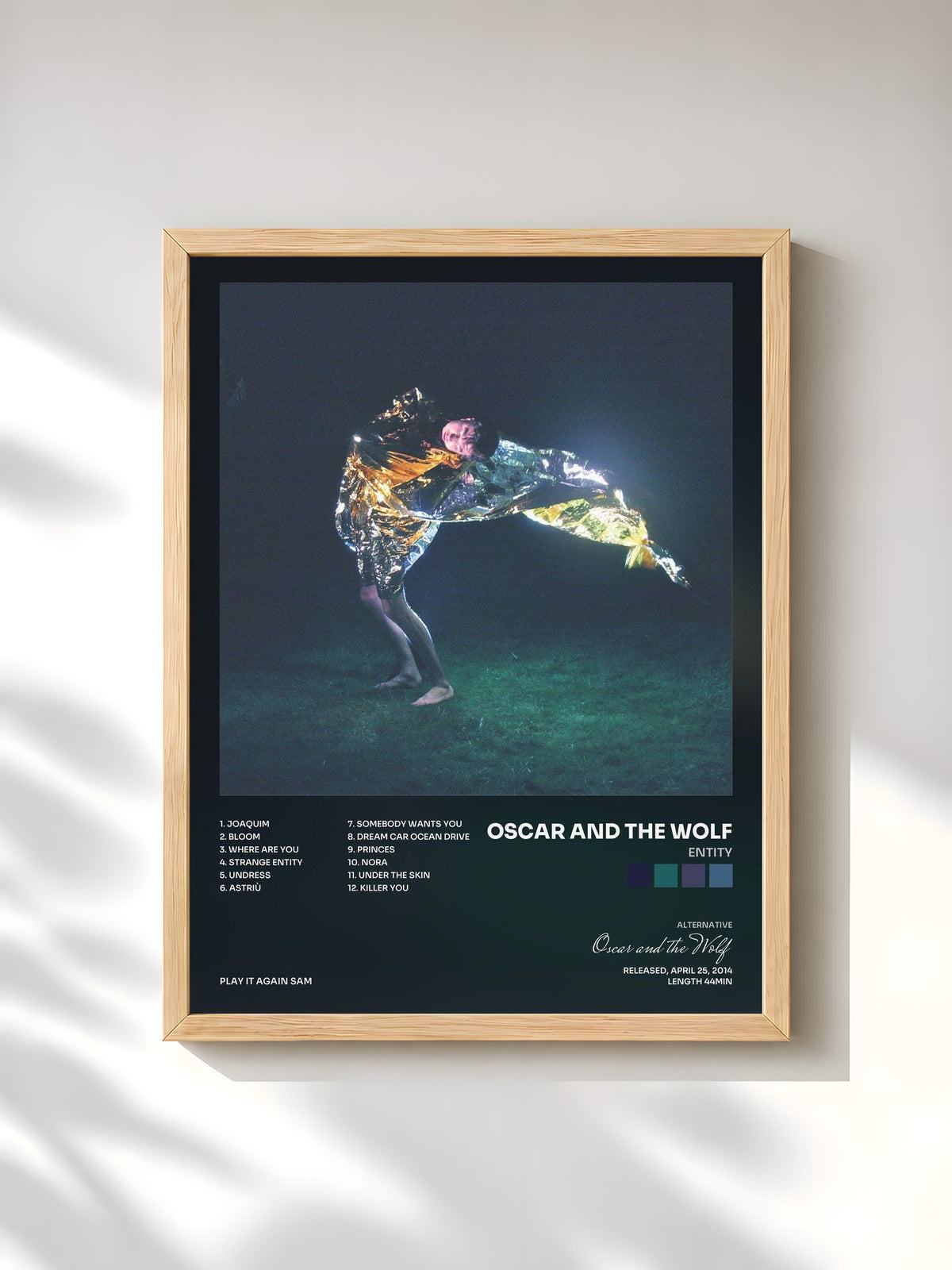 #bois Tableau de l'album Entity de Oscar and the Wolf, cadre en bois brut, imprimé et encadré en France