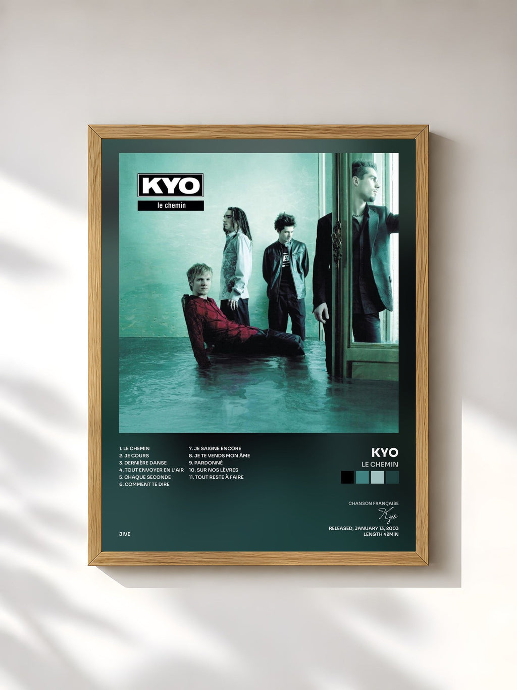 #bois Tableau de l'album Le chemin de Kyo, cadre en bois brut, imprimé et encadré en France