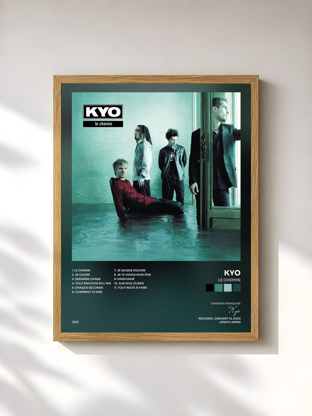 #bois Tableau de l'album Le chemin de Kyo, cadre en bois brut, imprimé et encadré en France