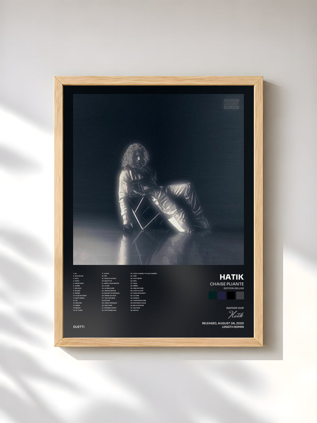 #bois Tableau de l'album Chaise pliante (Edition Deluxe) de Hatik, cadre en bois brut, imprimé et encadré en France