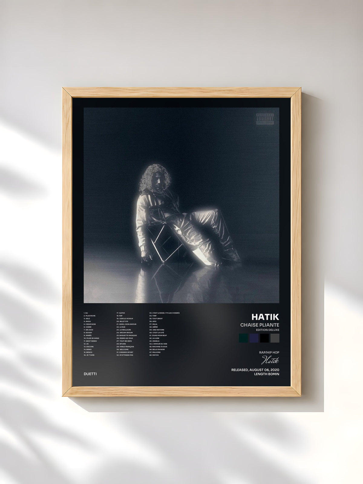 #bois Tableau de l'album Chaise pliante (Edition Deluxe) de Hatik, cadre en bois brut, imprimé et encadré en France