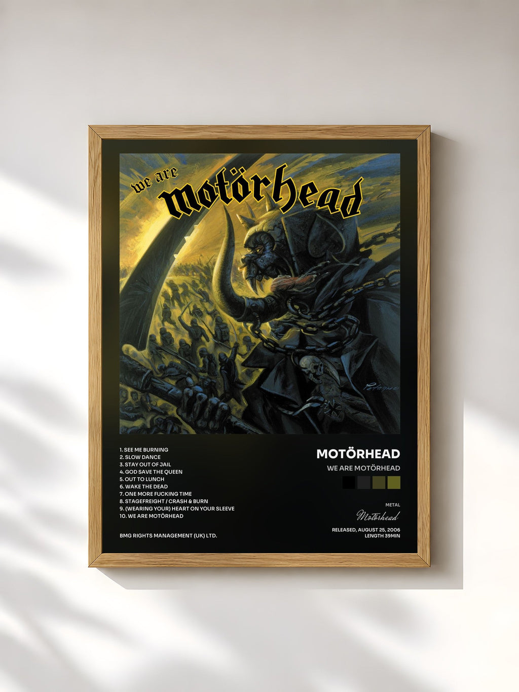 #bois Tableau de l'album We Are Motörhead de Motörhead, cadre en bois brut, imprimé et encadré en France