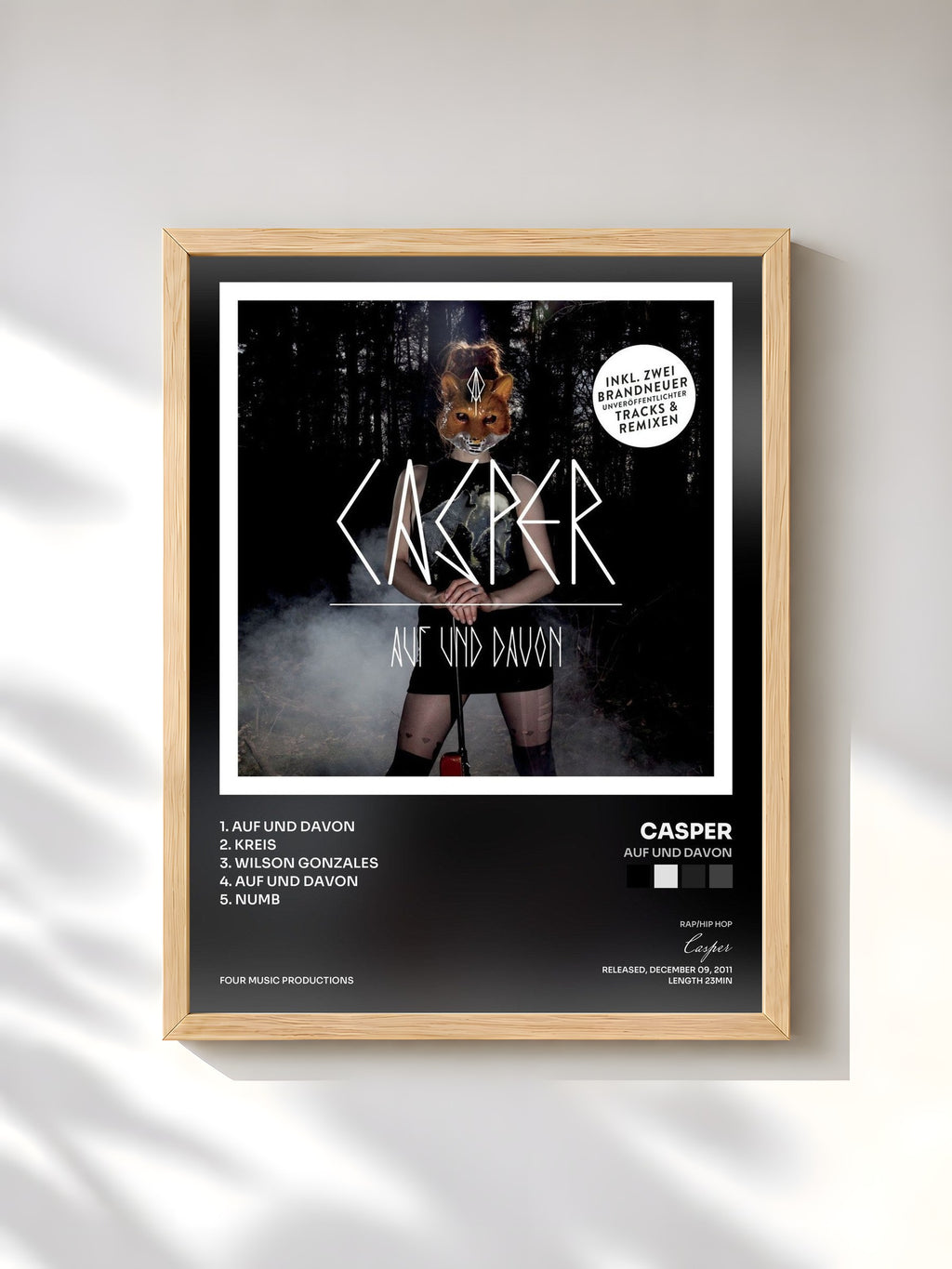 #bois Tableau de l'album Auf und davon de Casper, cadre en bois brut, imprimé et encadré en France