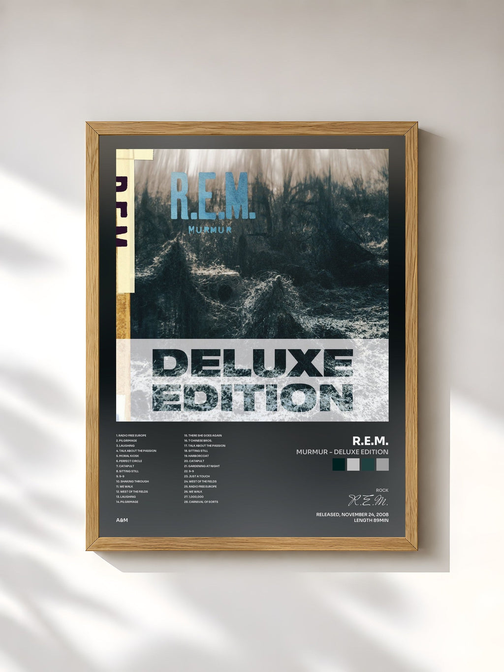 #bois Tableau de l'album Murmur - Deluxe Edition de R.E.M., cadre en bois brut, imprimé et encadré en France