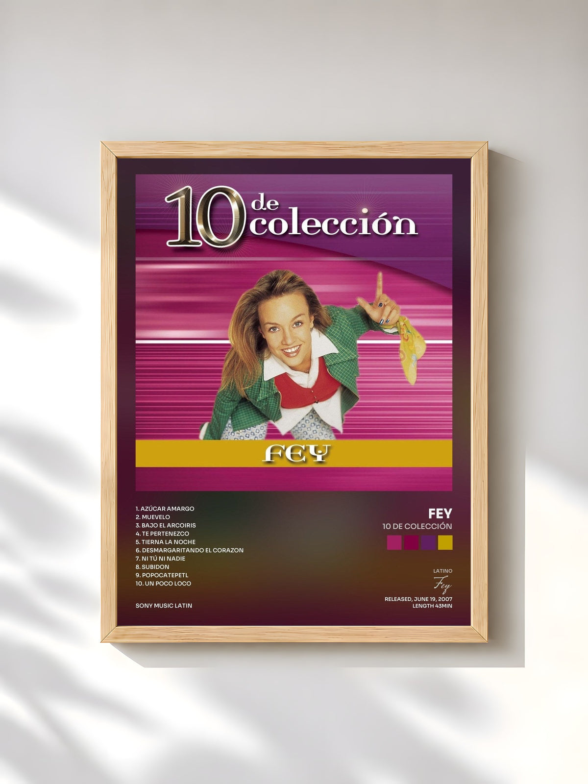 #bois Tableau de l'album 10 De Colección de Fey, cadre en bois brut, imprimé et encadré en France