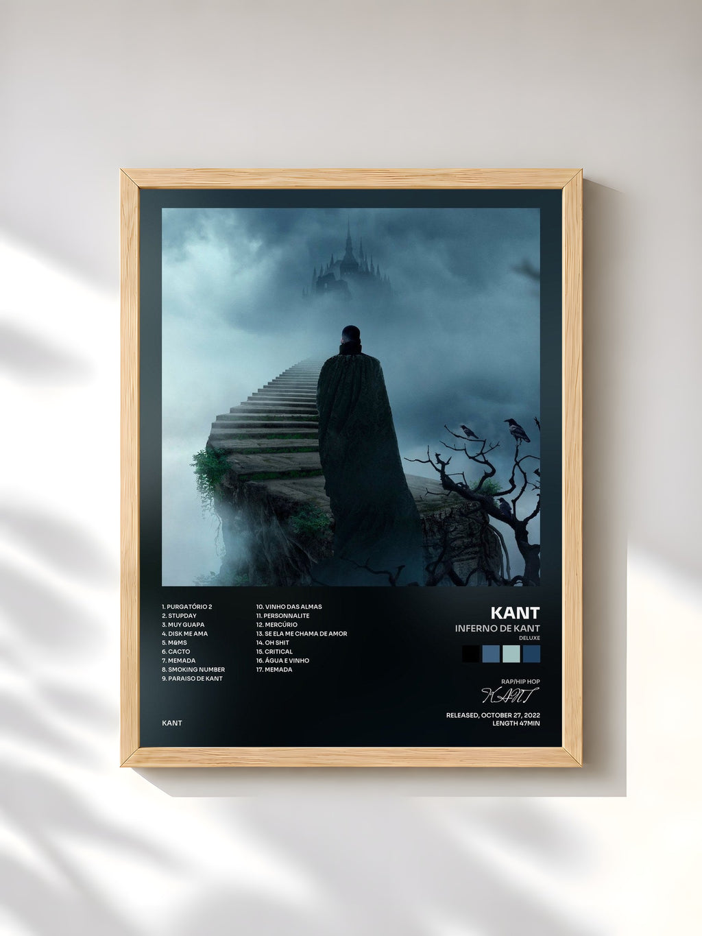 #bois Tableau de l'album Inferno de Kant (Deluxe) de KANT, cadre en bois brut, imprimé et encadré en France