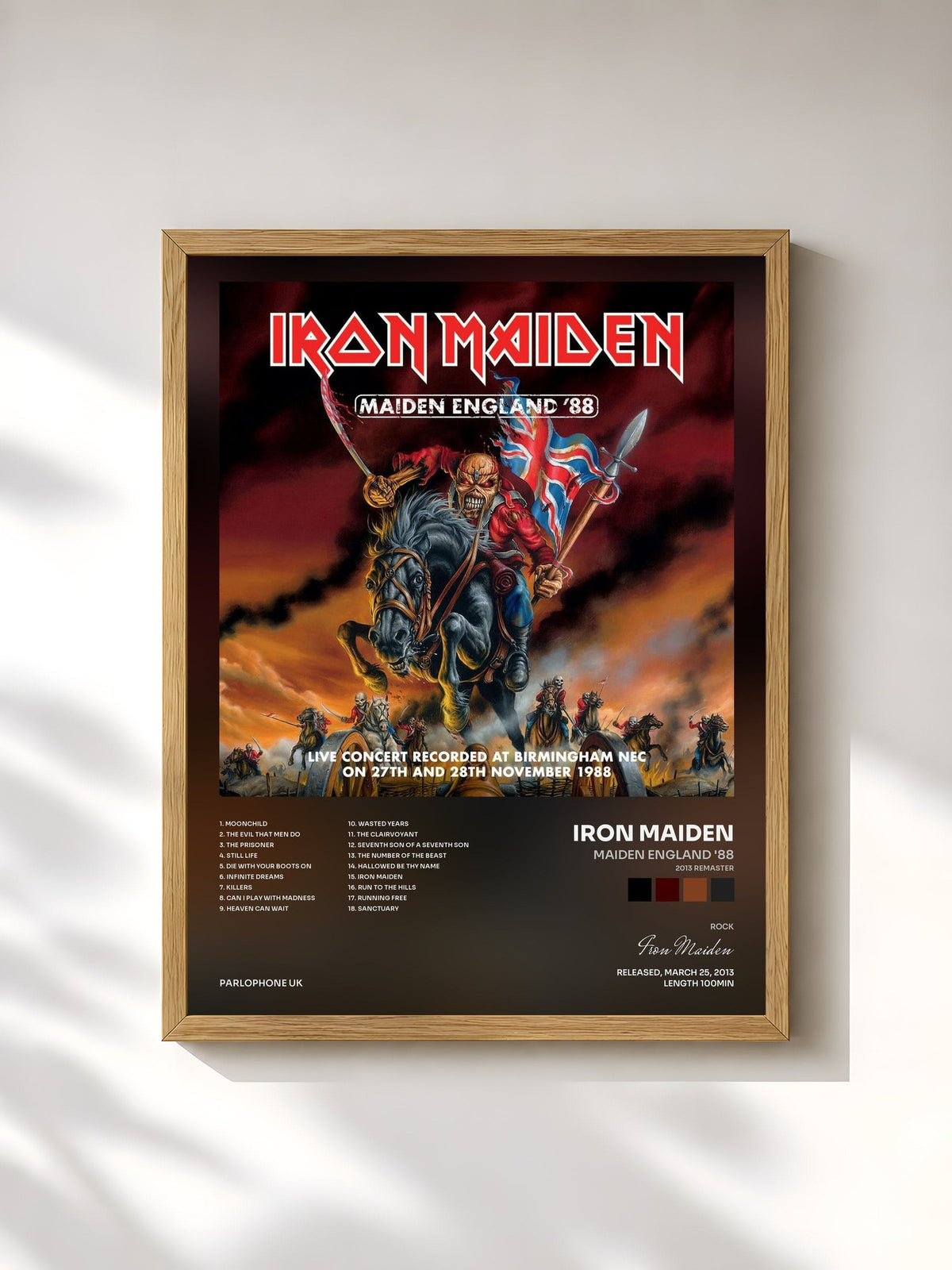 #bois Tableau de l'album Maiden England '88 (2013 Remaster) de Iron Maiden, cadre en bois brut, imprimé et encadré en France