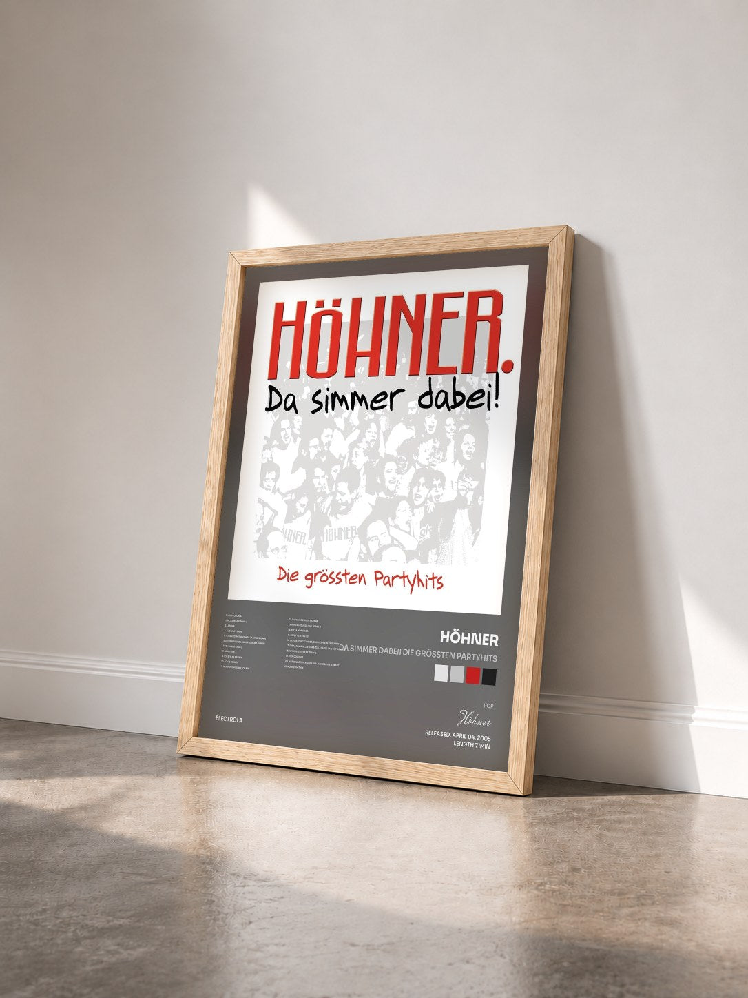 #bois Tableau de l'album Da Simmer Dabei! Die Grössten Partyhits de Höhner vu de trois quarts, cadre en bois brut