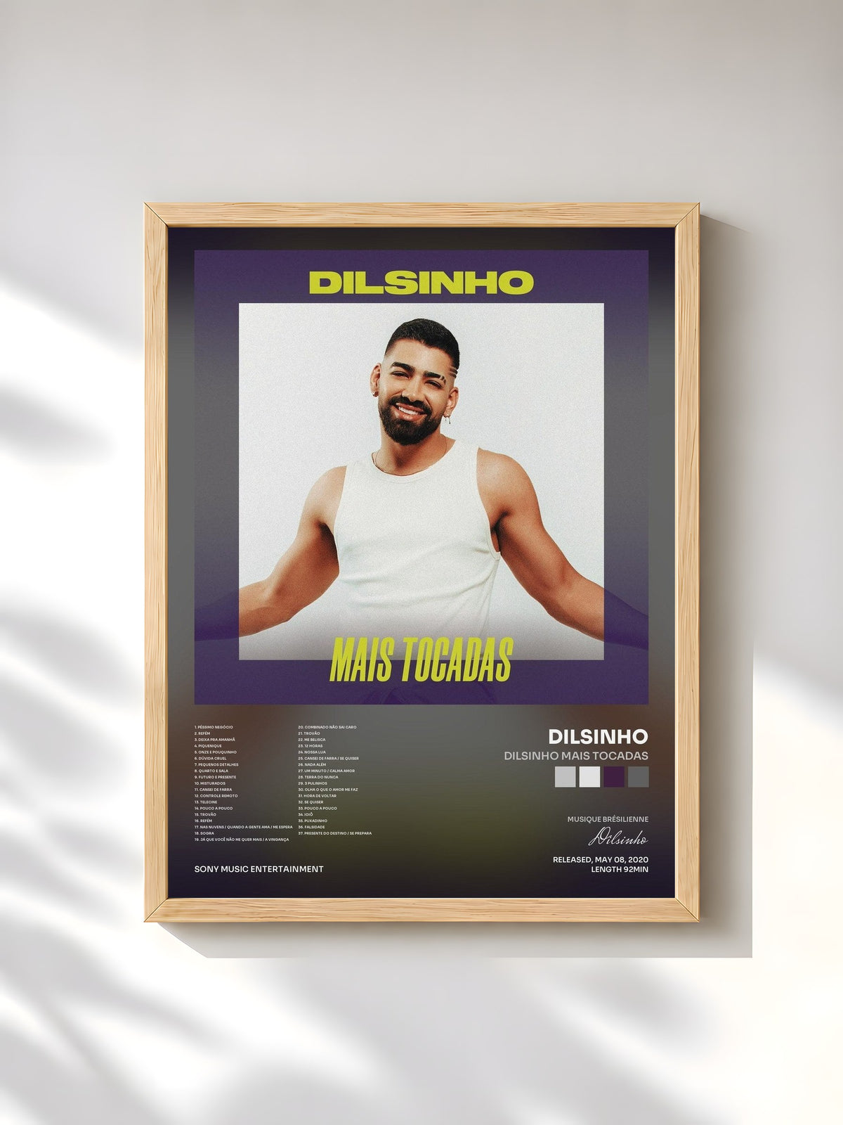 #bois Tableau de l'album Dilsinho Mais Tocadas de Dilsinho, cadre en bois brut, imprimé et encadré en France