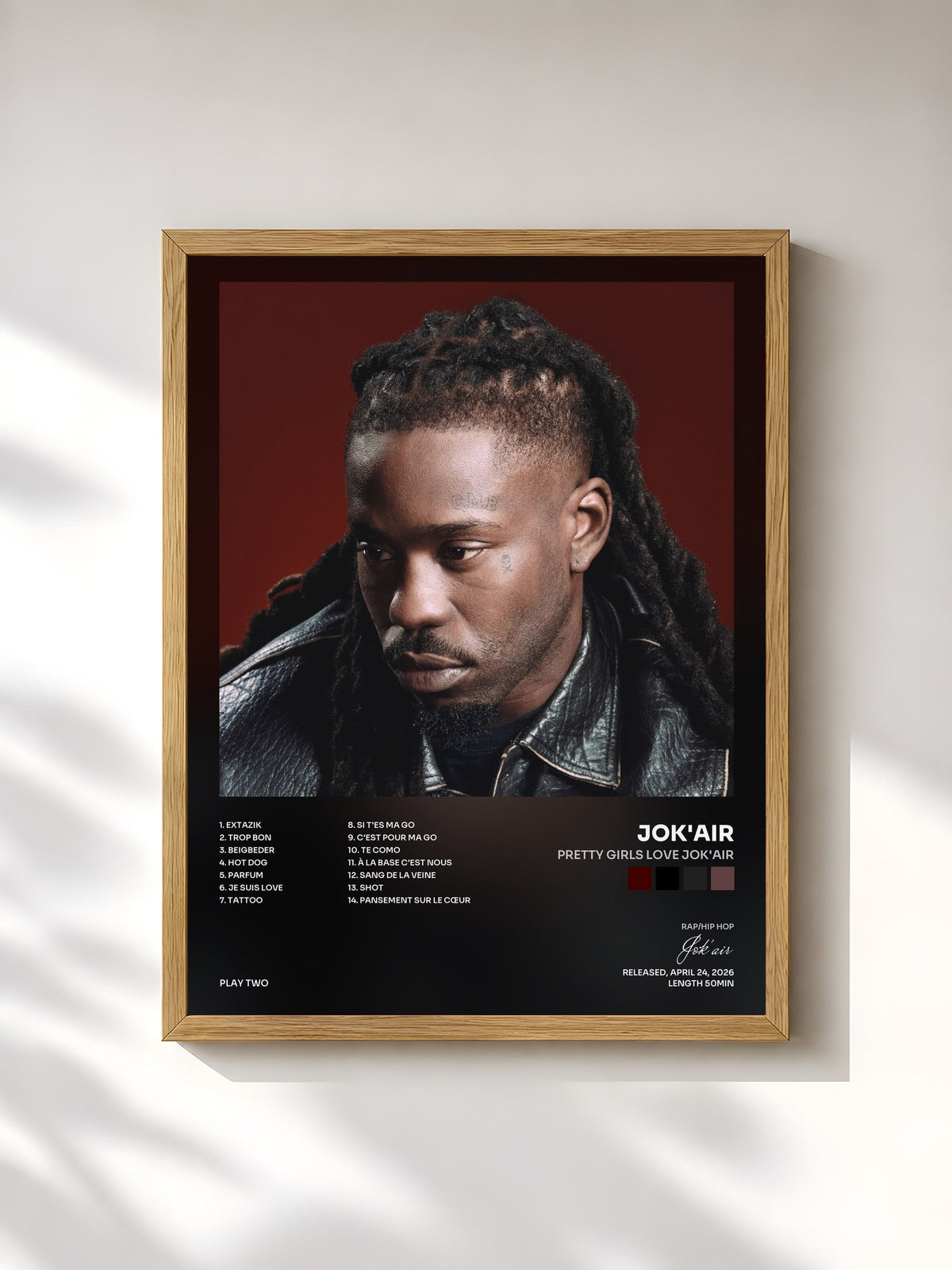 #bois Tableau de l'album Pretty Girls Love Jok'air de Jok'air, cadre en bois brut, imprimé et encadré en France